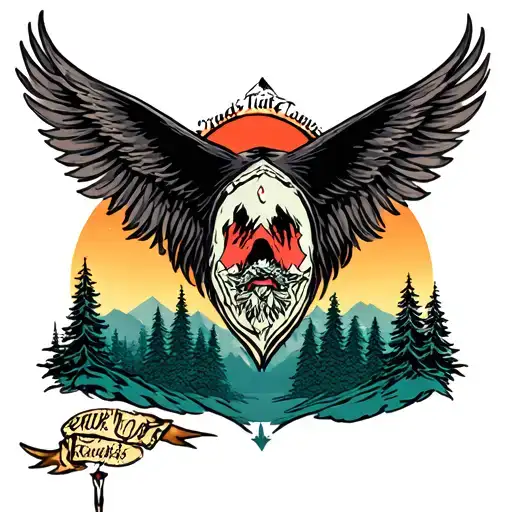 twin peaks sleeve tattoo design idea