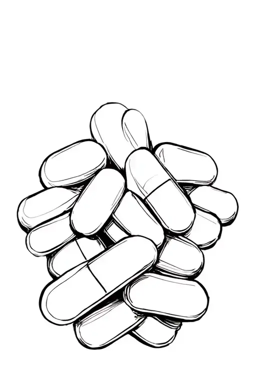 punchy western pills intertwined to represent tattoo design idea