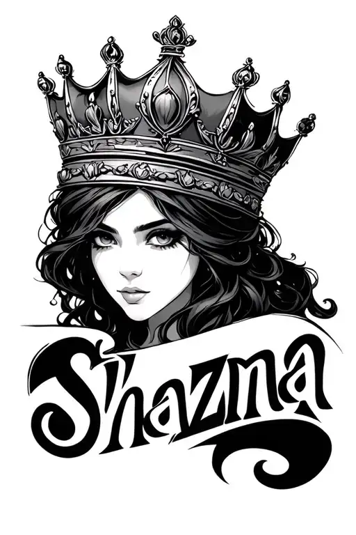 "Shazna" crown with wrist tattoo design idea
