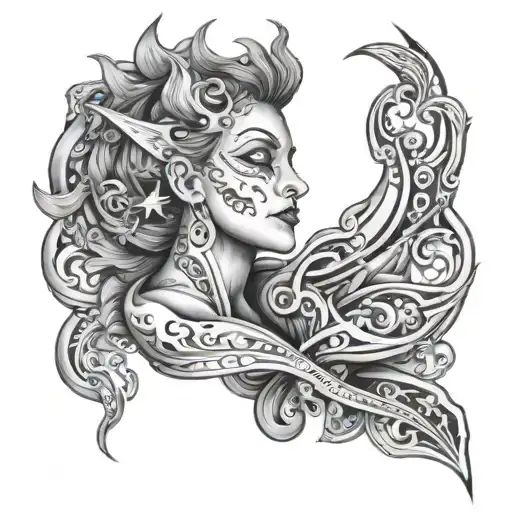 energy healer tattoo design idea