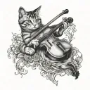 cat and a fiddle   tattoo design idea