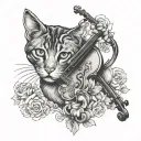 cat and a fiddle   tattoo design idea