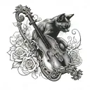 cat and a fiddle   tattoo design idea
