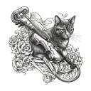 cat and a fiddle   tattoo design idea