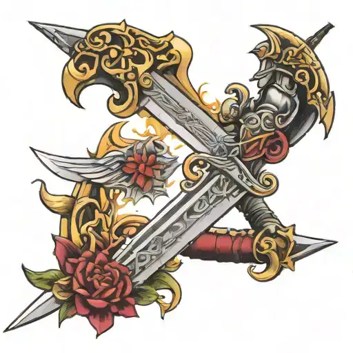 athenas sword and maximus's sword  tattoo design idea
