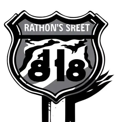 highway sign with street sign next to it tattoo design idea