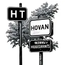 highway sign with street sign next to it tattoo design idea