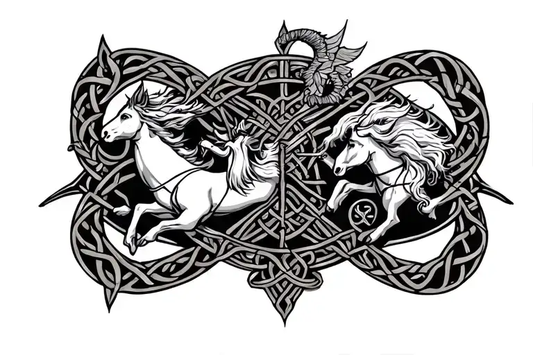 Celtic Sagittarius & Gemini Lower back tattoo tattoo design idea