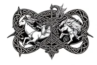Celtic Sagittarius & Gemini Lower back tattoo tattoo design idea