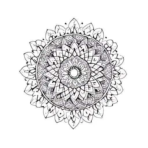 Mandala with dmt patterns tattoo design idea