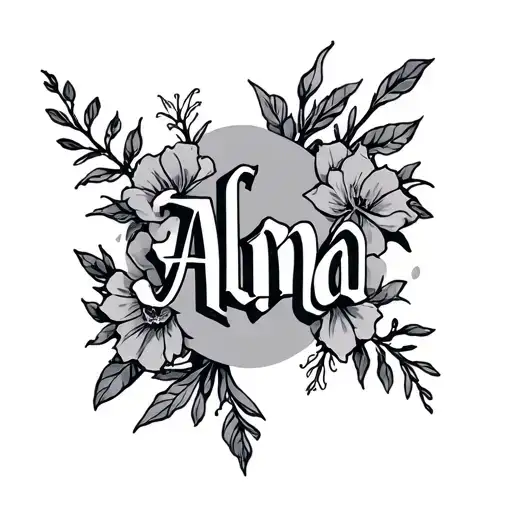 Alma first name tattoo design idea