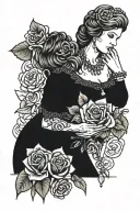  roses, praying hands, sweets, dancing, red dress, conway twitty, indians tattoo design idea