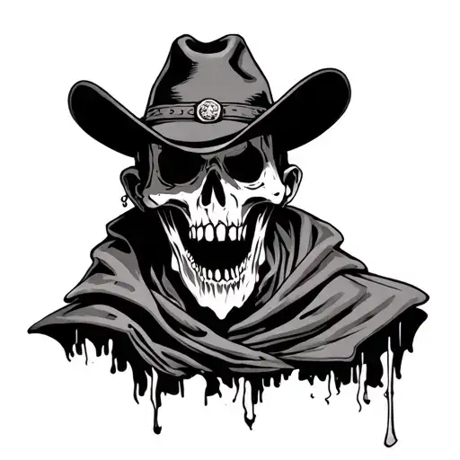 Ghost With A Cowboy Hat tattoo design idea