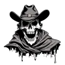 Ghost With A Cowboy Hat tattoo design idea