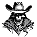 Ghost With A Cowboy Hat tattoo design idea