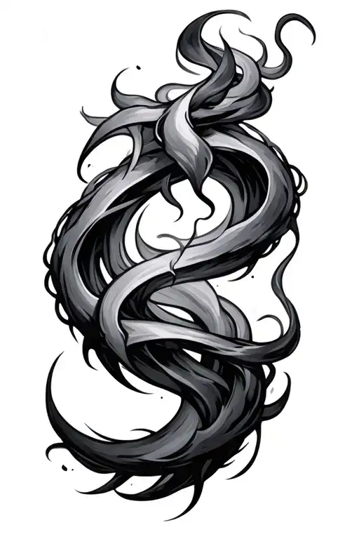 smoke rings elvish writing tattoo design idea
