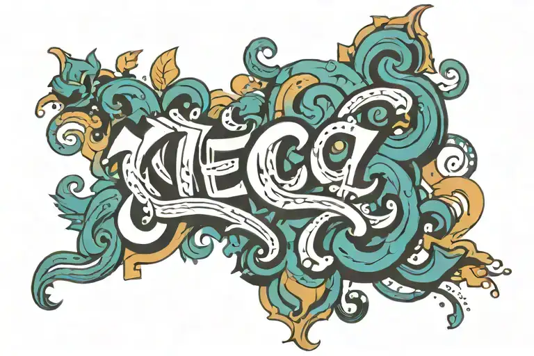 hugo moss grafitti text "it's tattoo design idea