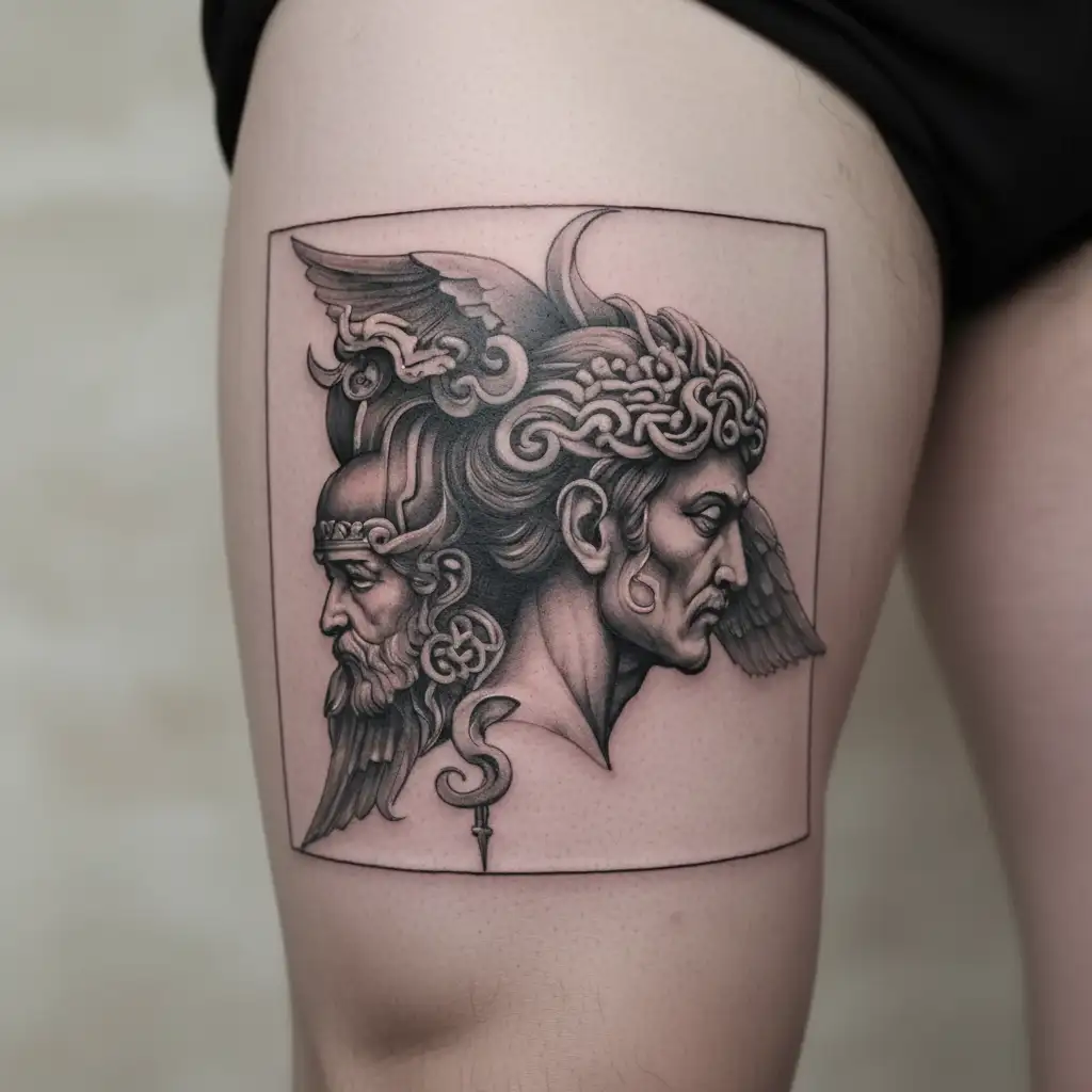 4 symbols of stoicism tattoo design idea