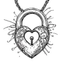 heart shaped lock tattoo design idea