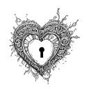 heart shaped lock tattoo design idea