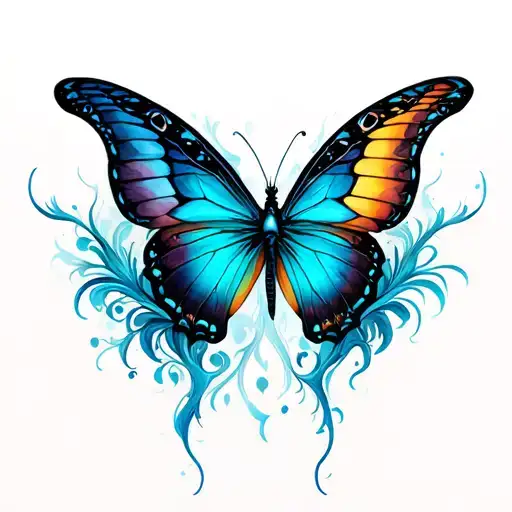 Evil Eye Butterfly tattoo design idea