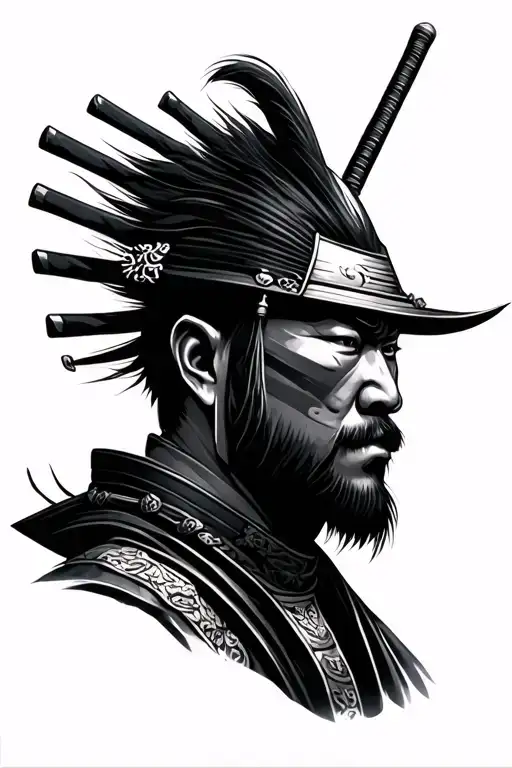 samurai warrior tattoo design idea