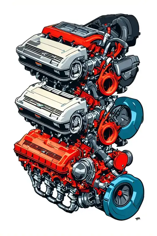 Chevy LS engine  internals with procharger. Heather, Antonio, Dominic   tattoo design idea