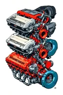 Chevy LS engine  internals with procharger. Heather, Antonio, Dominic   tattoo design idea