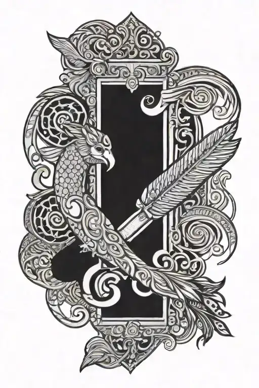 Damru printed on a drumstick  tattoo design idea