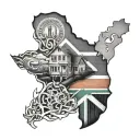 south africa and america intertwined representing two homes tattoo design idea