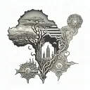 south africa and america intertwined representing two homes tattoo design idea