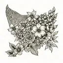 state flower bouquet with Texas, Arkansas, and Georgia  tattoo design idea