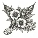 state flower bouquet with Texas, Arkansas, and Georgia  tattoo design idea