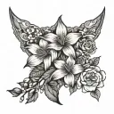 state flower bouquet with Texas, Arkansas, and Georgia  tattoo design idea