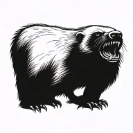 blackout honey badger tattoo design idea