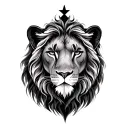 blended leo and virgo star sign tattoo design idea