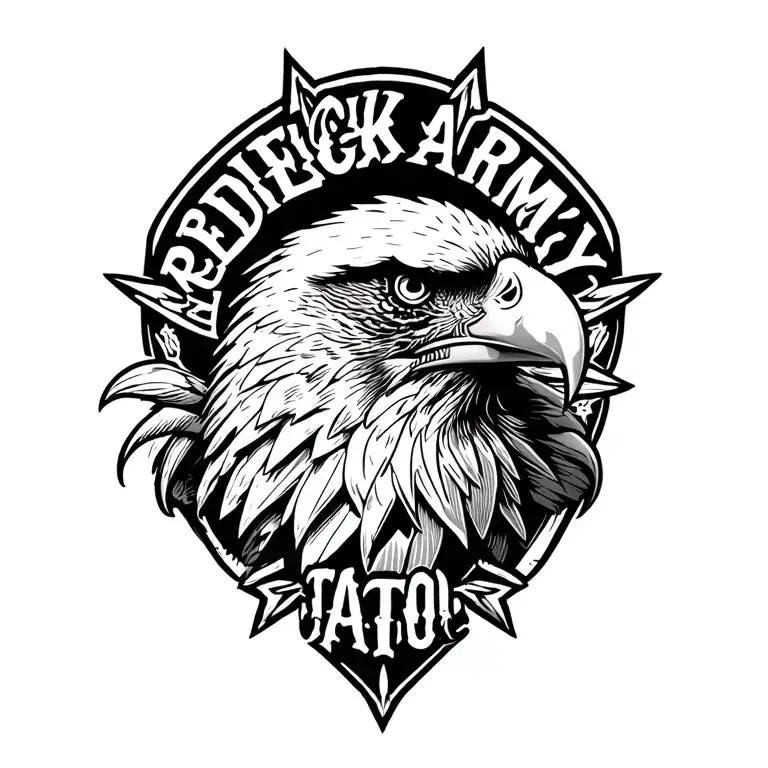 redneck army Eagle bright tattoo design idea