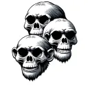 3 wise monkey skulls tattoo design idea