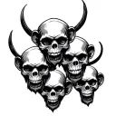 3 wise monkey skulls tattoo design idea