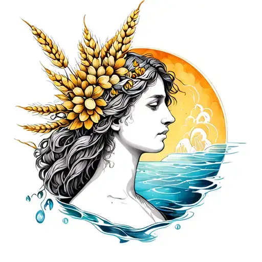 virgo virgin aquarius water bearer inspired tattoo include wheat air water earth tattoo design idea