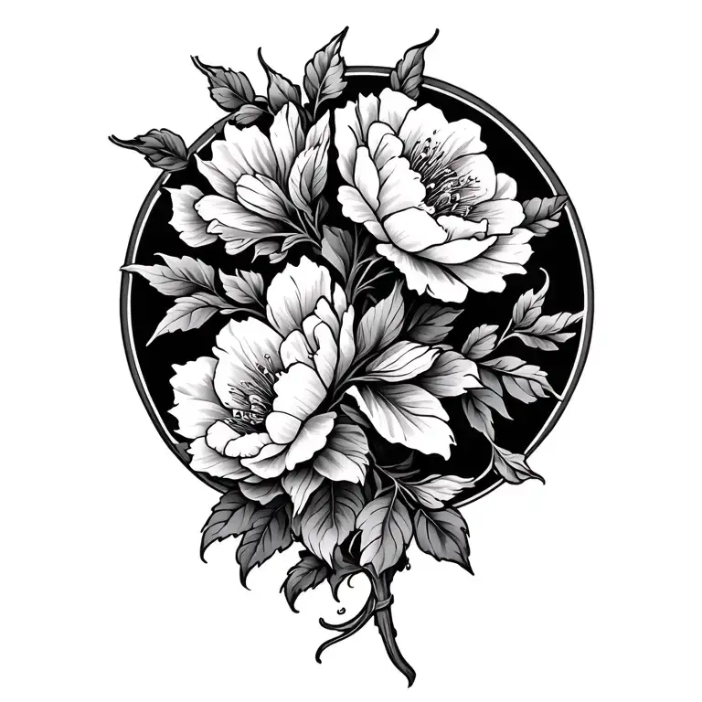 fine line floral vine tattoo design idea