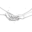 two hands almost touching One hand soft, the other cracked  tattoo design idea