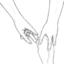 two hands almost touching One hand soft, the other cracked  tattoo design idea
