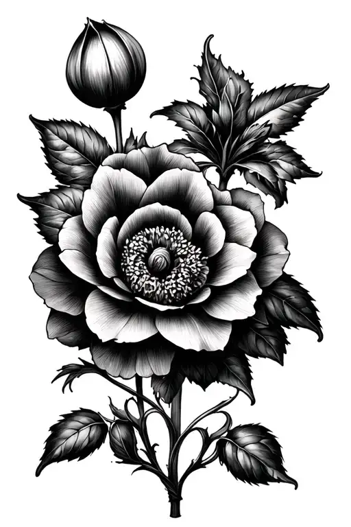 Hellebore tattoo design idea