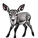 full body of Baby Deer staring straight ahead standing tattoo design idea