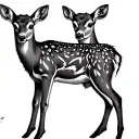 full body of Baby Deer staring straight ahead standing tattoo design idea