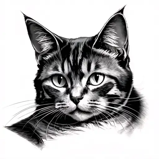 Russian blue cat that's gone to heaven gates tattoo design idea