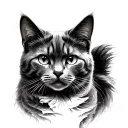 Russian blue cat that's gone to heaven gates tattoo design idea