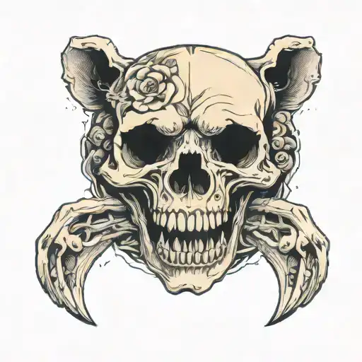 bear skull tattoo design idea