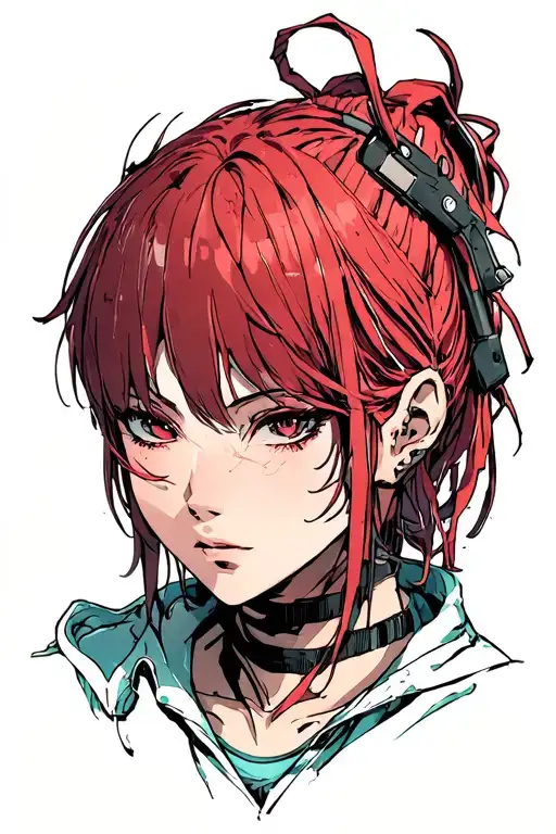 makima from chainsaw man anime tattoo design idea